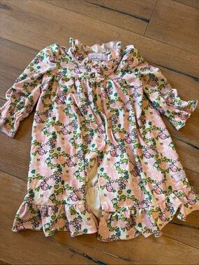 SweetHoney Pink Floral Ruffle Romper Pajamas